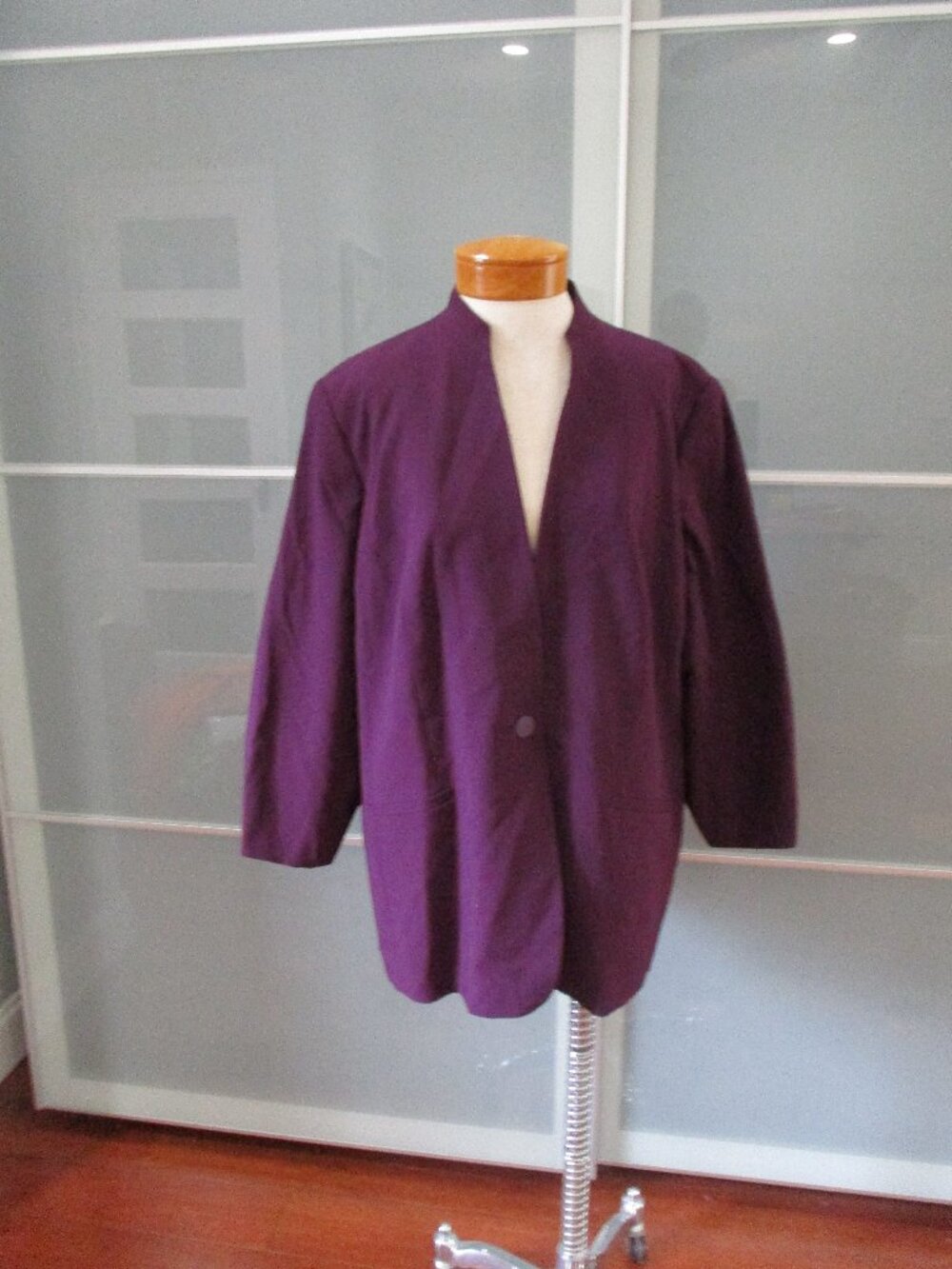 Calvin Klein Unstructured Lagenlook Ruched Sleeve Blazer / Jacket